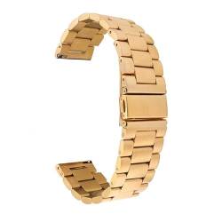 BOLEXA Allgemeines Uhrenarmband 18 mm 20 mm 22 mm 24 mm Edelstahlband Metallarmband Damen Herren Armband ersetzen Uhrenzubehör (Color : Gold, Size : 24mm) von BOLEXA