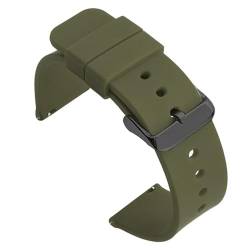 BOLEXA Silikonarmband 12mm 14mm 16mm 18mm 19mm 20mm 21mm 22mm 24mm Silikon Ersatz Uhrenarmband Universal Gummi Sport Armband Armband (Color : Army Green black BK, Size : 22mm) von BOLEXA