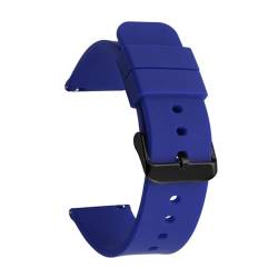 BOLEXA Silikonarmband 12mm 14mm 16mm 18mm 19mm 20mm 21mm 22mm 24mm Silikon Ersatz Uhrenarmband Universal Gummi Sport Armband Armband (Color : Dark Blue black BK, Size : 14mm) von BOLEXA