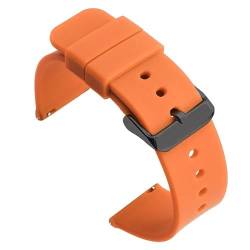 BOLEXA Silikonarmband 12mm 14mm 16mm 18mm 19mm 20mm 21mm 22mm 24mm Silikon Ersatz Uhrenarmband Universal Gummi Sport Armband Armband (Color : Orange black buckle, Size : 14mm) von BOLEXA