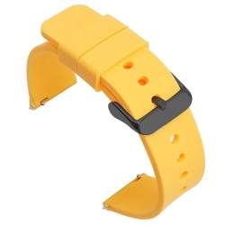 BOLEXA Silikonarmband 12mm 14mm 16mm 18mm 19mm 20mm 21mm 22mm 24mm Silikon Ersatz Uhrenarmband Universal Gummi Sport Armband Armband (Color : Yellow black buckle, Size : 19mm) von BOLEXA
