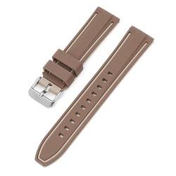 BOLEXA Silikonarmband 20mm 22mm 24mm 26mm Silikon Armband Quick Release Wasserdichte Sport Gummi Uhr Band Strap Frauen Männer handgelenk Armband Gürtel (Color : Dk Brown Lt Brown Y, Size : 26mm) von BOLEXA