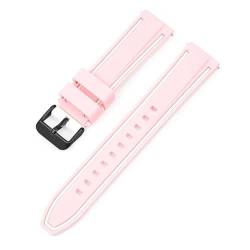 BOLEXA Silikonarmband 20mm 22mm 24mm 26mm Silikon Armband Quick Release Wasserdichte Sport Gummi Uhr Band Strap Frauen Männer handgelenk Armband Gürtel (Color : Pink White H, Size : 20mm) von BOLEXA