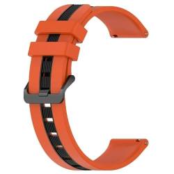 BOLEXA Silikonarmband 20mm 22mm Sport Silikon Armband Quick Release Ersatz Gummiband Frauen Männer Handgelenk Armband Gürtel (Color : Orange Black, Size : 22mm) von BOLEXA