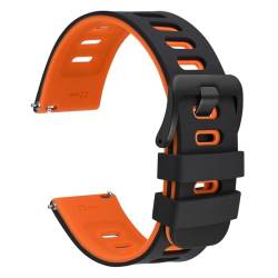 BOLEXA Silikonarmband 22mm Silikon-Uhrenarmband mit Schnellverschluss, wasserdichtes Uhrenarmband for Männer und Frauen, Schnellverschluss-Ersatz (Color : Orange-Black Buckle, Size : 22mm) von BOLEXA