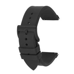 BOLEXA Silikonarmband Schnellverschluss-Silikon-Uhrenarmband, 20 mm, 22 mm, weiches Gummi, Sport-Smartwatch-Armband, Handgelenk-Armband (Color : Black black buckle, Size : 22mm) von BOLEXA