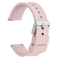 BOLEXA Silikonarmband Silikon-Uhrenarmbänder 14 mm 16 mm 18 mm 20 mm 22 mm 24 mm, wasserdichter Sportgürtel, 13 Farben, Schnellverschlussstifte, for Smartwatch (Color : Pink, Size : 14mm) von BOLEXA