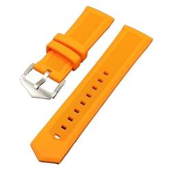 BOLEXA Silikonarmband Silikon-Uhrenarmband 12/14/16/18/19/20/21/22/23/24/26/28 mm elastisches Gummiarmband for Männer und Frauen, universelles Armband (Color : Orange, Size : 12mm) von BOLEXA
