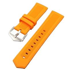 BOLEXA Silikonarmband Silikon-Uhrenarmband 12/14/16/18/19/20/21/22/23/24/26/28 mm elastisches Gummiarmband for Männer und Frauen, universelles Armband (Color : Orange, Size : 20mm) von BOLEXA