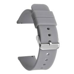 BOLEXA Silikonarmband Sport-Silikon-Uhrenarmband 14 16 18 19 20 21 22 mm 24 mm Ersetzen Sie das Armband Atmungsaktives Armband Schnellverschluss-Uhrenarmbänder (Color : Grey silver buckle, Size : 24 von BOLEXA