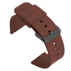 BOLEXA Silikonarmband Universelles 14 16 18 19 20 21 22 mm 24 mm weiches Silikon-Uhrenarmband, Smart-Uhrenarmband, Sport-Gummi-Armband (Color : Brown black buckle, Size : 18mm) von BOLEXA