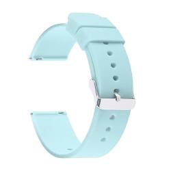 BOLEXA Silikonarmband Weiches Silikonarmband for Swatch Quick Release Wasserdichtes Gummiarmband for Huawei Uhrenarmband 14 16 18 20 22 24 mm Universal (Color : Light Blue, Size : 18mm) von BOLEXA
