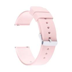 BOLEXA Silikonarmband Weiches Silikonarmband for Swatch Quick Release Wasserdichtes Gummiarmband for Huawei Uhrenarmband 14 16 18 20 22 24 mm Universal (Color : Pink, Size : 24mm) von BOLEXA