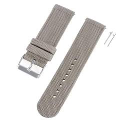 BOLEXA nato strap 18 mm 20 mm 22 mm Canvas-Nylonarmband, universelles Ersatzarmband, atmungsaktives Uhrenarmband, Schnellverschlussgürtel Nylon Uhrenarmbänder (Color : Grey-SilverA, Size : 18mm) von BOLEXA