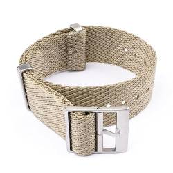 BOLEXA nato strap 18mm 20mm 22mm 24mm Soft Nylon Geflochtenes Uhrenarmband Zubehör Gestreiftes Armband Sport for Armband Nylon Uhrenarmbänder (Color : Khaki, Size : 24mm) von BOLEXA