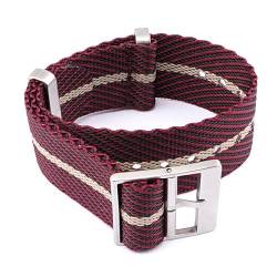 BOLEXA nato strap 18mm 20mm 22mm 24mm Soft Nylon Geflochtenes Uhrenarmband Zubehör Gestreiftes Armband Sport for Armband Nylon Uhrenarmbänder (Color : Rot, Size : 22mm) von BOLEXA