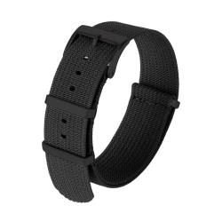BOLEXA nato strap 18mm 22mm 20mm Nylonband Universalarmband Armband Uhrenarmband Smartwatch Ersatzbänder Nylon Uhrenarmbänder (Color : Black-Black, Size : 18mm) von BOLEXA