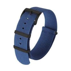 BOLEXA nato strap 18mm 22mm 20mm Nylonband Universalarmband Armband Uhrenarmband Smartwatch Ersatzbänder Nylon Uhrenarmbänder (Color : Blue-Black, Size : 20mm) von BOLEXA