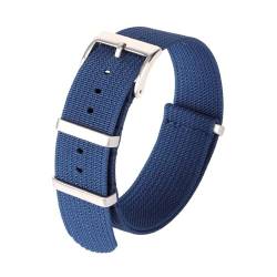 BOLEXA nato strap 18mm 22mm 20mm Nylonband Universalarmband Armband Uhrenarmband Smartwatch Ersatzbänder Nylon Uhrenarmbänder (Color : Blue-Silver, Size : 18mm) von BOLEXA