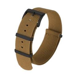 BOLEXA nato strap 18mm 22mm 20mm Nylonband Universalarmband Armband Uhrenarmband Smartwatch Ersatzbänder Nylon Uhrenarmbänder (Color : Brown-Black, Size : 18mm) von BOLEXA