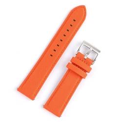 BOLEXA nato strap 20 22 mm echtes Leder-Nylon-Armband, Ersatz, atmungsaktives Armband, Schnellverschluss-Uhrengürtel Nylon Uhrenarmbänder (Color : Orange-steel, Size : 22mm) von BOLEXA