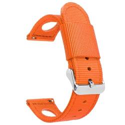 BOLEXA nato strap 20 mm 22 mm Nylon-Armbänder, Schnellverschluss-Armband, Ersatz-Uhrenarmbänder for Männer und Frauen Nylon Uhrenarmbänder (Color : Orange, Size : 22mm) von BOLEXA
