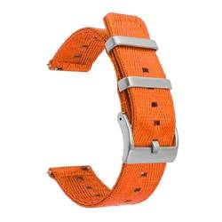 BOLEXA nato strap 20mm 22mm 24mm Quick Release Strap Edelstahl Schnalle Männer Frauen Ersatz Armband Woven Nylon Handgelenk Band gürtel Zubehör Nylon Uhrenarmbänder (Color : Orange, Size : 24mm) von BOLEXA