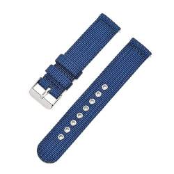 BOLEXA nato strap 20mm 22mm Armband Nylongewebe Uhrenarmband Schnellverschluss Ersatz 18mm 24mm Universalbänder Nylon Uhrenarmbänder (Color : Blau, Size : 20mm) von BOLEXA
