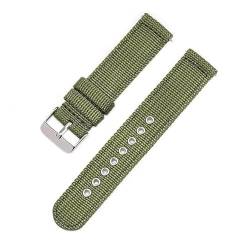 BOLEXA nato strap 20mm 22mm Armband Nylongewebe Uhrenarmband Schnellverschluss Ersatz 18mm 24mm Universalbänder Nylon Uhrenarmbänder (Color : Grün, Size : 22mm) von BOLEXA