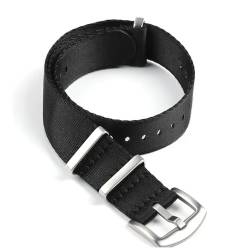 BOLEXA nato strap Nylon-Armbanduhr Univeral Schnellverschluss-Uhrenarmband Smartwatch Herren Damen Ersatzarmband Nylon Uhrenarmbänder (Color : Schwarz, Size : 18mm) von BOLEXA