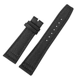 BOLEXA nato strap Nylon Canvas Armband Smartwatch Ersatzarmband 20/21/22mm Faltschnalle Band Ersatzarmband Nylon Uhrenarmbänder (Color : Black-no buckle, Size : 20mm) von BOLEXA