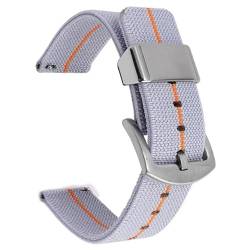 BOLEXA nato strap Nylon Canvas Strap 18mm 20mm 22mm 24mm Edelstahl Schnalle Quick Release Männer Ersatz Armband Handgelenk band Gürtel Zubehör Nylon Uhrenarmbänder (Color : Gray orange silver, Size von BOLEXA