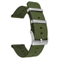 BOLEXA nato strap Nylon-Uhrenarmband, Smartwatch-Armband, 18 mm, 20 mm, 22 mm, 24 mm, universeller Bandgürtel Nylon Uhrenarmbänder (Color : Amry green, Size : 18mm) von BOLEXA