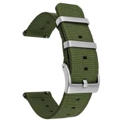 BOLEXA nato strap Nylon-Uhrenarmband, Smartwatch-Armband, 18 mm, 20 mm, 22 mm, 24 mm, universeller Bandgürtel Nylon Uhrenarmbänder (Color : Amry green, Size : 24mm) von BOLEXA