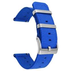 BOLEXA nato strap Nylon-Uhrenarmband, Smartwatch-Armband, 18 mm, 20 mm, 22 mm, 24 mm, universeller Bandgürtel Nylon Uhrenarmbänder (Color : Dark blue, Size : 18mm) von BOLEXA