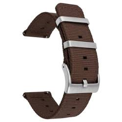 BOLEXA nato strap Nylon-Uhrenarmband, Smartwatch-Armband, 18 mm, 20 mm, 22 mm, 24 mm, universeller Bandgürtel Nylon Uhrenarmbänder (Color : Dark brown, Size : 18mm) von BOLEXA