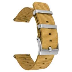 BOLEXA nato strap Nylon-Uhrenarmband, Smartwatch-Armband, 18 mm, 20 mm, 22 mm, 24 mm, universeller Bandgürtel Nylon Uhrenarmbänder (Color : Gold, Size : 18mm) von BOLEXA