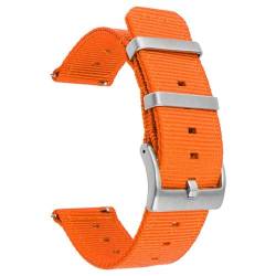 BOLEXA nato strap Nylon-Uhrenarmband, Smartwatch-Armband, 18 mm, 20 mm, 22 mm, 24 mm, universeller Bandgürtel Nylon Uhrenarmbänder (Color : Orange, Size : 18mm) von BOLEXA