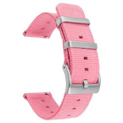 BOLEXA nato strap Nylon-Uhrenarmband, Smartwatch-Armband, 18 mm, 20 mm, 22 mm, 24 mm, universeller Bandgürtel Nylon Uhrenarmbänder (Color : Pink, Size : 18mm) von BOLEXA