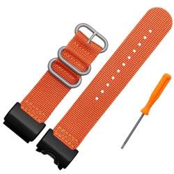 BOLEXA nato strap Nylon-Uhrenarmband, Sport-Canvas-Armband, Nylon-Uhrengürtel, Schnellverschluss-Armband, Ersatz-Uhrenarmbänder for Männer und Frauen Nylon Uhrenarmbänder (Color : Orange silver buckl von BOLEXA