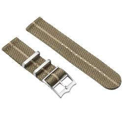 BOLEXA nato strap Nylon Uhrenarmband 20mm 22mm Herren Armband Armband Verstellbare Bänder Damen Uhrenarmbänder Uhren Zubehör Nylon Uhrenarmbänder (Color : Yellow beige, Size : 20mm) von BOLEXA