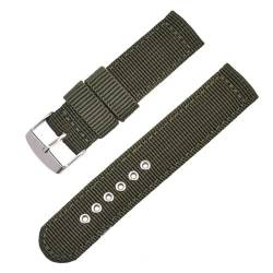 BOLEXA nato strap Universelles Nylon-Armband for Sportuhren, weiches Canvas-Armband, 16/18/20/22/24 mm, Zubehör Nylon Uhrenarmbänder (Color : Army Green, Size : 18mm) von BOLEXA