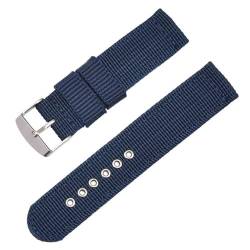BOLEXA nato strap Universelles Nylon-Armband for Sportuhren, weiches Canvas-Armband, 16/18/20/22/24 mm, Zubehör Nylon Uhrenarmbänder (Color : Blau, Size : 20mm) von BOLEXA