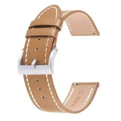 BOLEXA uhr Lederarmband 18mm 20mm 22mm 24mm Echtes Leder Armband Männer Frauen Quick Release Ersatz Armband Universal (Color : Braun, Size : 20mm) von BOLEXA