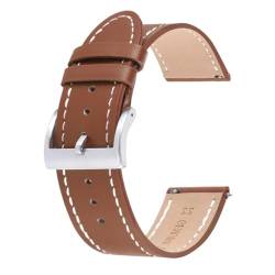 BOLEXA uhr Lederarmband 18mm 20mm 22mm 24mm Echtes Leder Armband Männer Frauen Quick Release Ersatz Armband Universal (Color : Dark brown, Size : 22mm) von BOLEXA