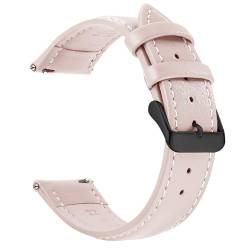 BOLEXA uhr Lederarmband Echtleder-Uhrenarmband, Schnellverschluss, 18 mm/20 mm/22 mm Uhrenarmbänder, Schnellverschluss-Ersatzarmband (Color : Pink Black, Size : 20mm) von BOLEXA