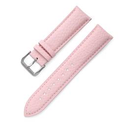 BOLEXA uhr Lederarmband Uhrenarmband aus echtem Leder, 12–24 mm, hochwertige Uhrenarmbänder, mehrfarbiges Uhrenarmband, Uhrenzubehör (Color : Pink, Size : 19mm) von BOLEXA