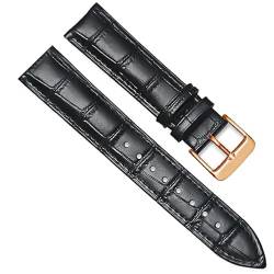 BOLEXA uhr Lederarmband Universal Ersatz Leder Armband Leder Armband for Männer Frauen 12mm 14mm 16mm 18mm 20mm 22mm 24mm Uhr Band (Color : BlackC, Size : 14mm) von BOLEXA