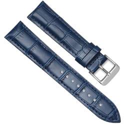 BOLEXA uhr Lederarmband Universal Ersatz Leder Armband Leder Armband for Männer Frauen 12mm 14mm 16mm 18mm 20mm 22mm 24mm Uhr Band (Color : Blau, Size : 18mm) von BOLEXA