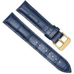 BOLEXA uhr Lederarmband Universal Ersatz Leder Armband Leder Armband for Männer Frauen 12mm 14mm 16mm 18mm 20mm 22mm 24mm Uhr Band (Color : BlueD, Size : 14mm) von BOLEXA